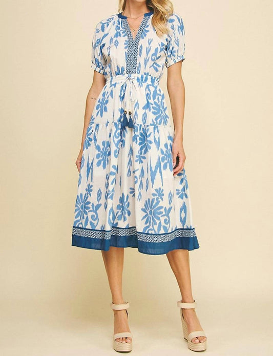 Pinch - Contrast Floral V-neck Midi Dress