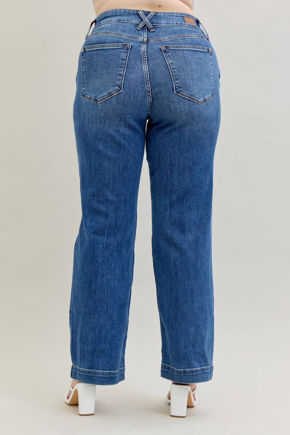 Judy Blue - High Rise Double Button Wide Leg Jeans