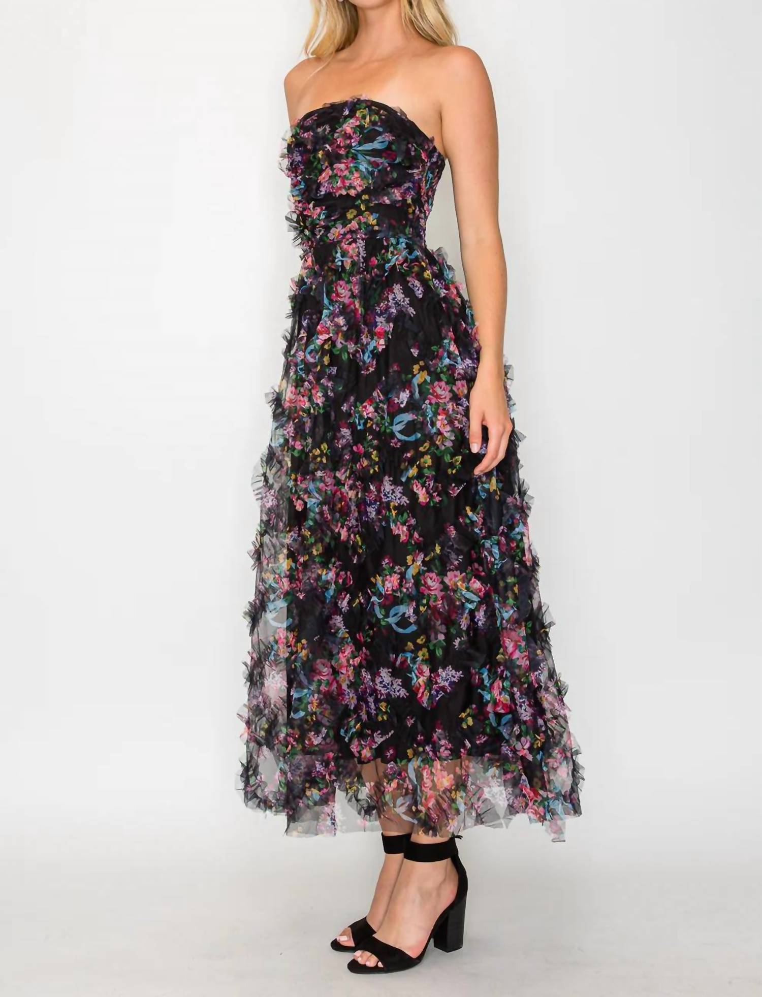 Meet Me In Santorini - Whisper Bloom Tube Maxi Dress