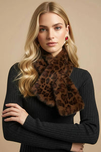 Joseph Ribkoff - Leopard Faux Fur Pull Through Scarf