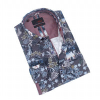 Eight X - Tropical Beach and Leaves Button Down Shirt