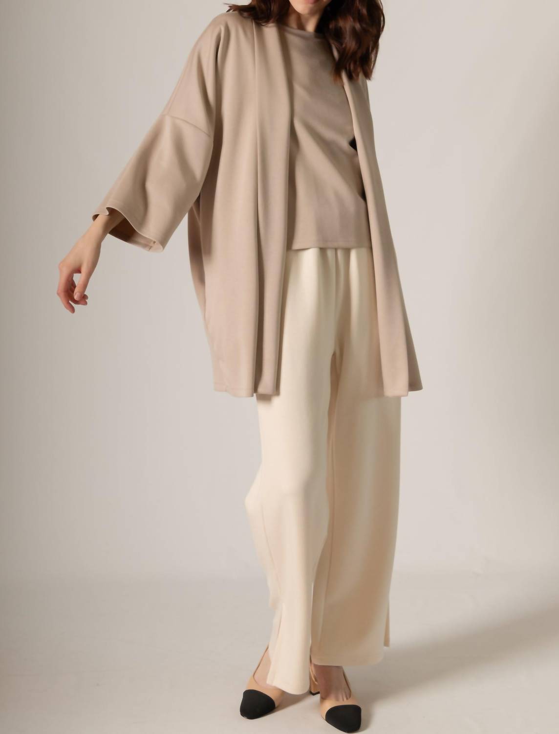 P.CILL Amelia Oversized Cardigan in taupe - women's cardigan - view 5