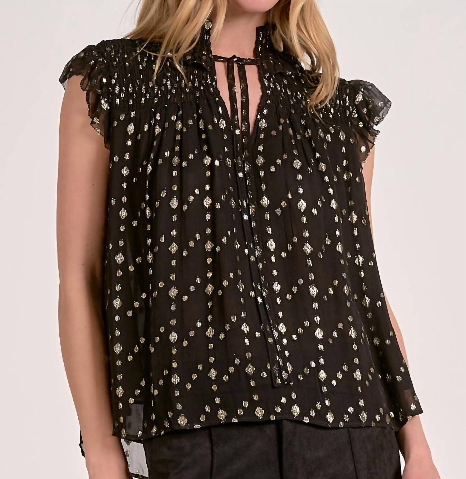 Elan - Sleeveless Tie Neck Top