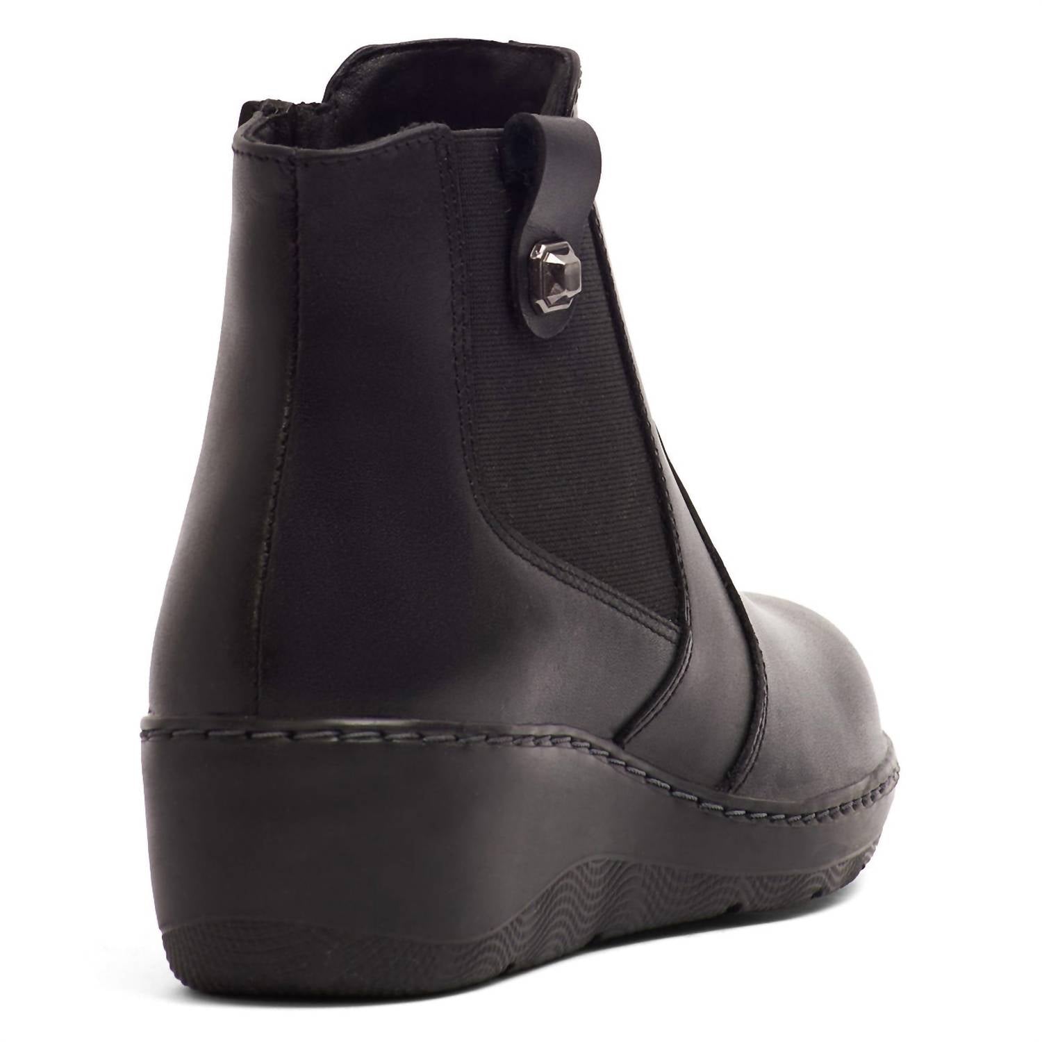 Andrea - Women's Exclusive Leather Wedge Booties