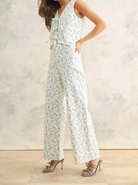 Miou Muse - Floral Print Stretch Denim