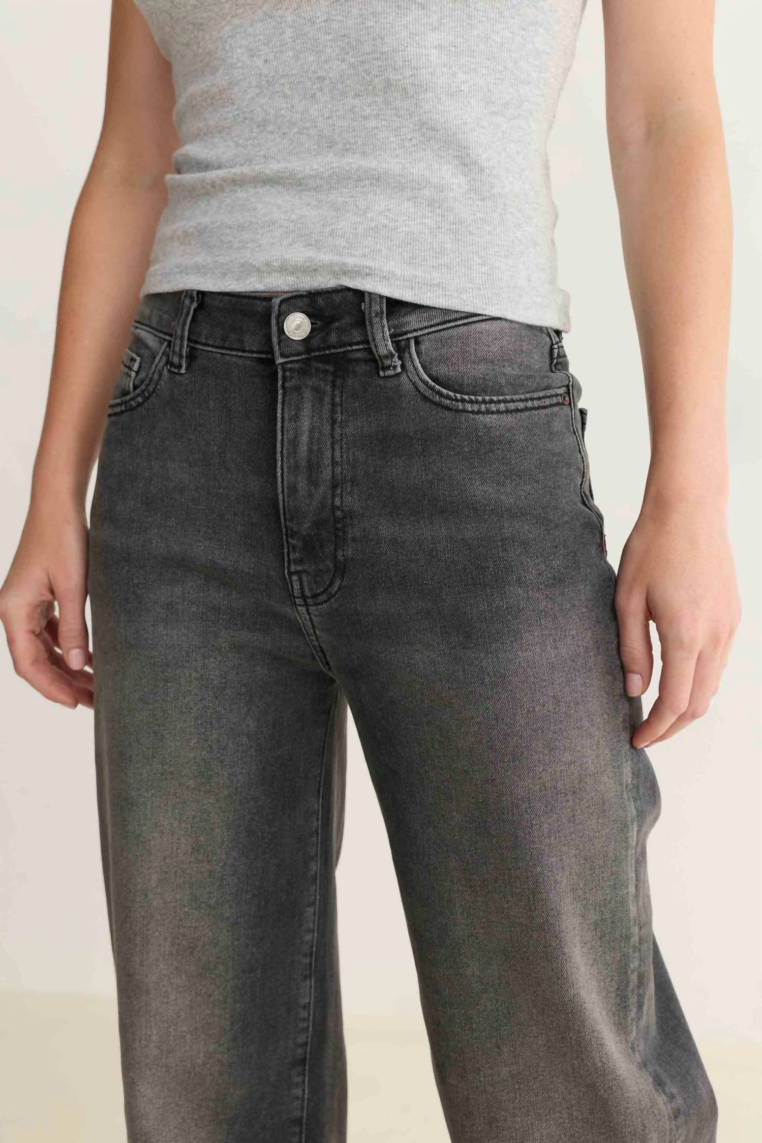 Warp + Weft Wide Leg Jeans in overcast - women's jeans - view 4