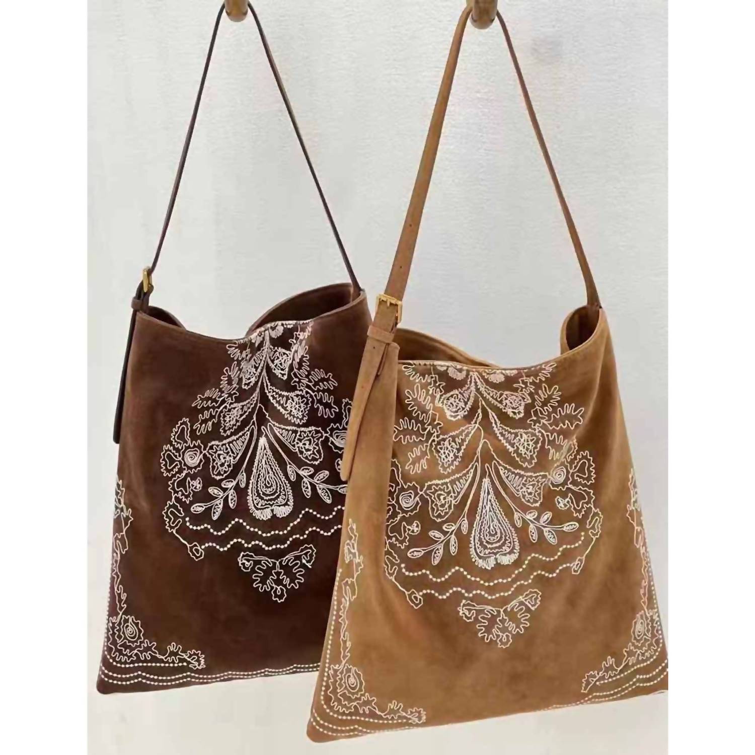 Dipped Shop Women's Boho Embroidered Shoulder Bag in brown - women's bag - view 4