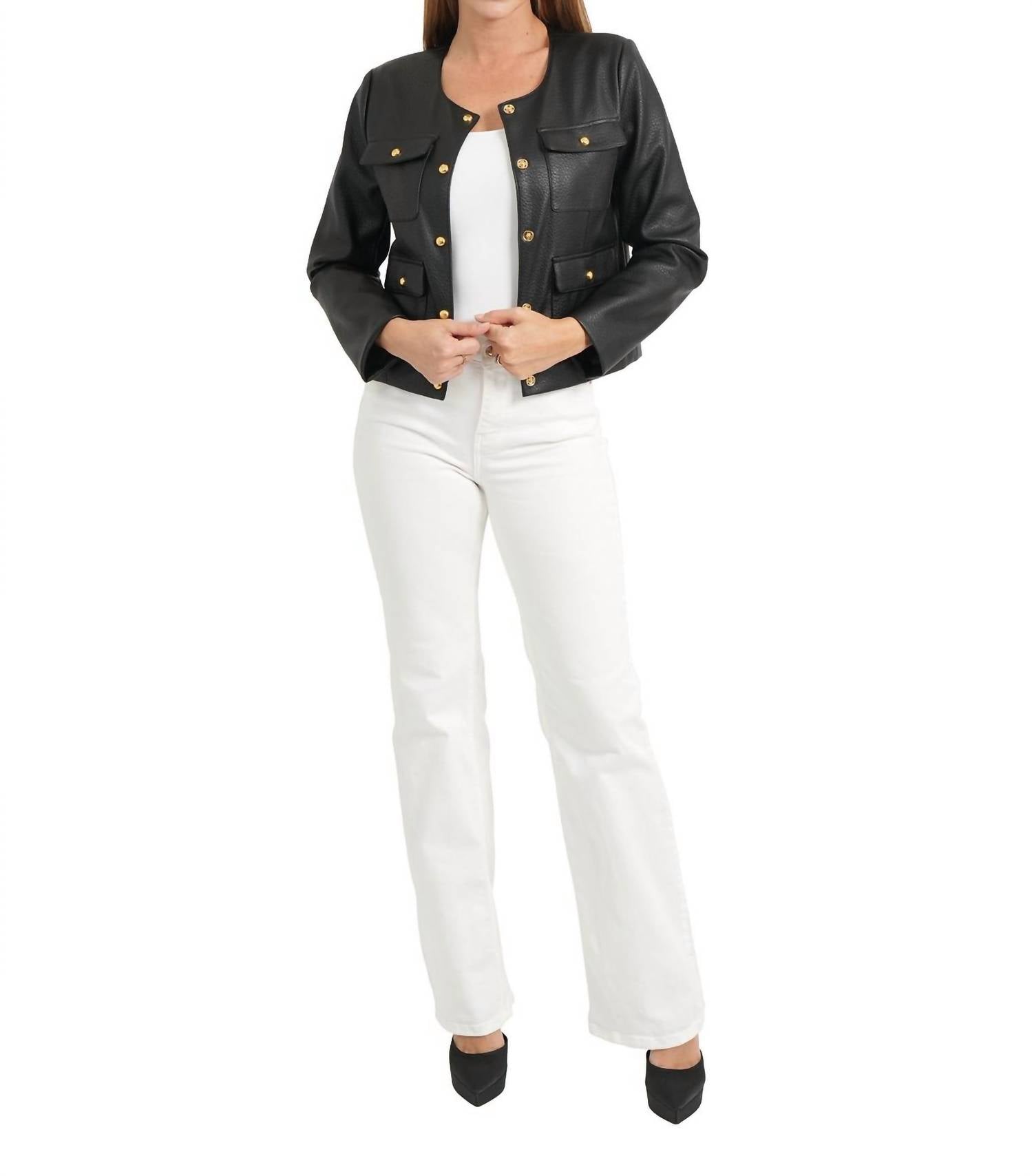 LOVE TOKEN Julie Jacket in black - women's jacket - detail view