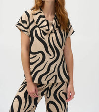 Joseph Ribkoff - Abstract Print Cowl Neck Top