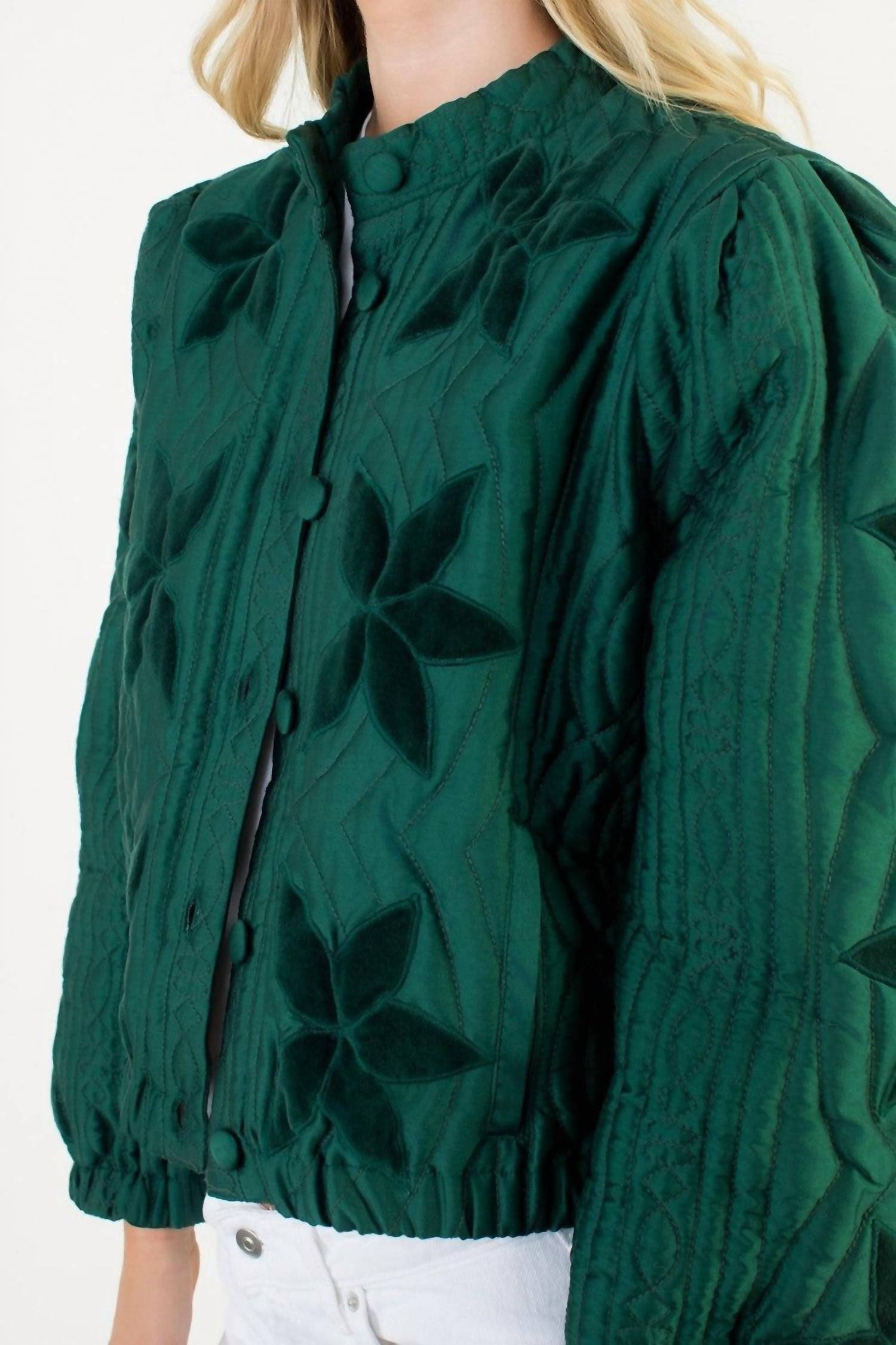 Thml - Velvet Floral Quilted Jacket
