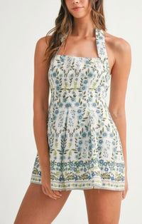 Mint - Lilly Halter Mini Romper