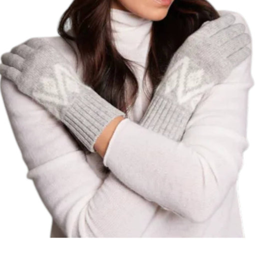 Alashan Cashmere - Sunburst Fair Isle Gloves Stone