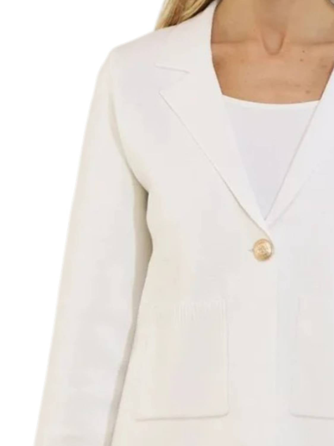 Metric Knits - Shorter Length Blazer With Patch Pockets