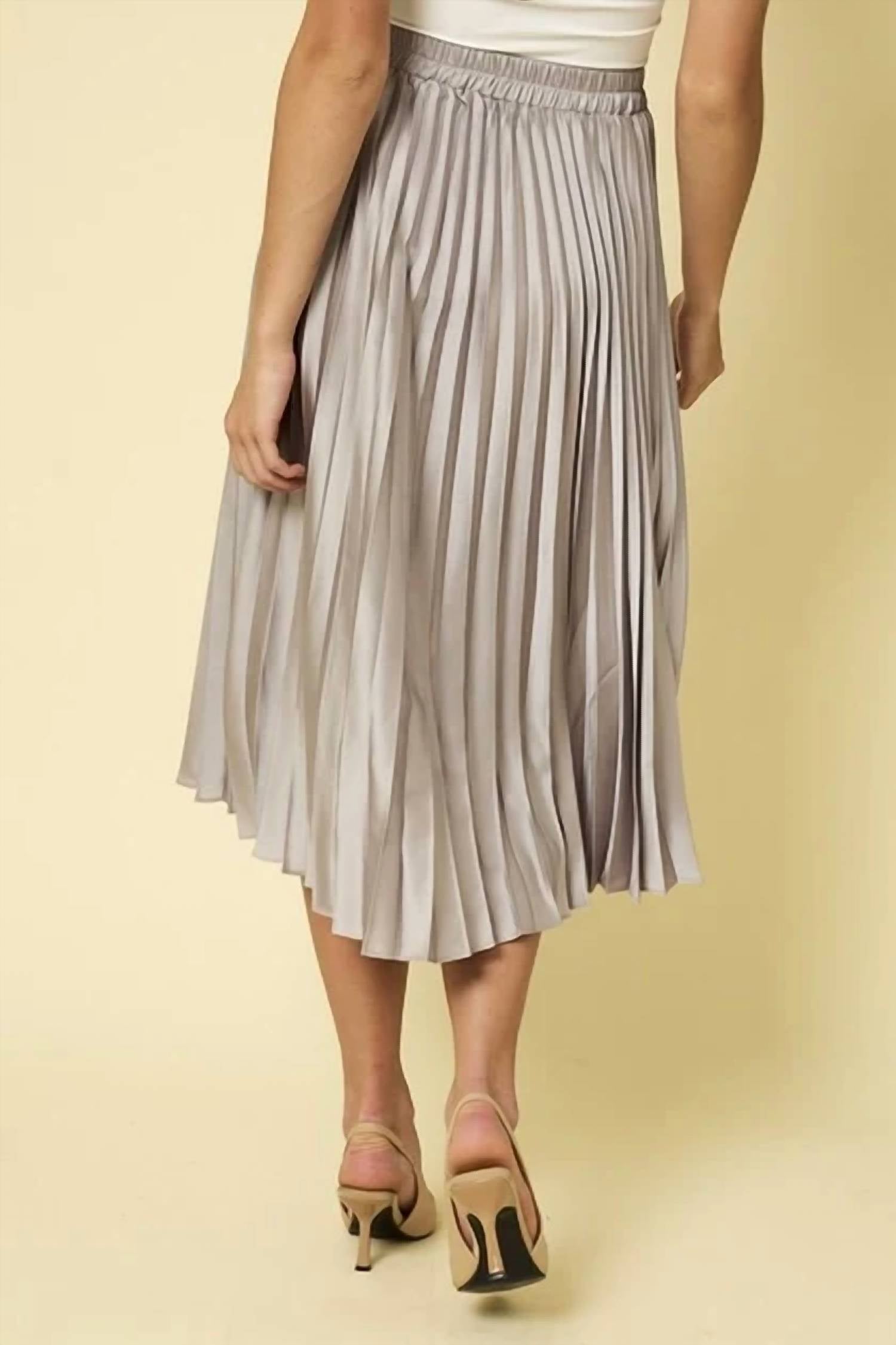 Gilli - Sunburst Pleated Satin Skirt