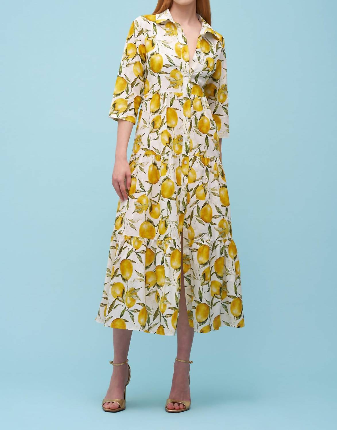 Astrid - LEMON PRINT WOVEN MAXI DRESS