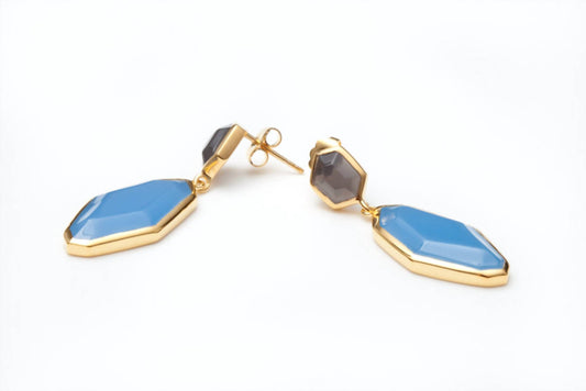Avenue Chic - Women's Geometric Double Drop Earrings