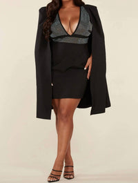 L'Atiste - Structured Cape Mini Dress - Plus