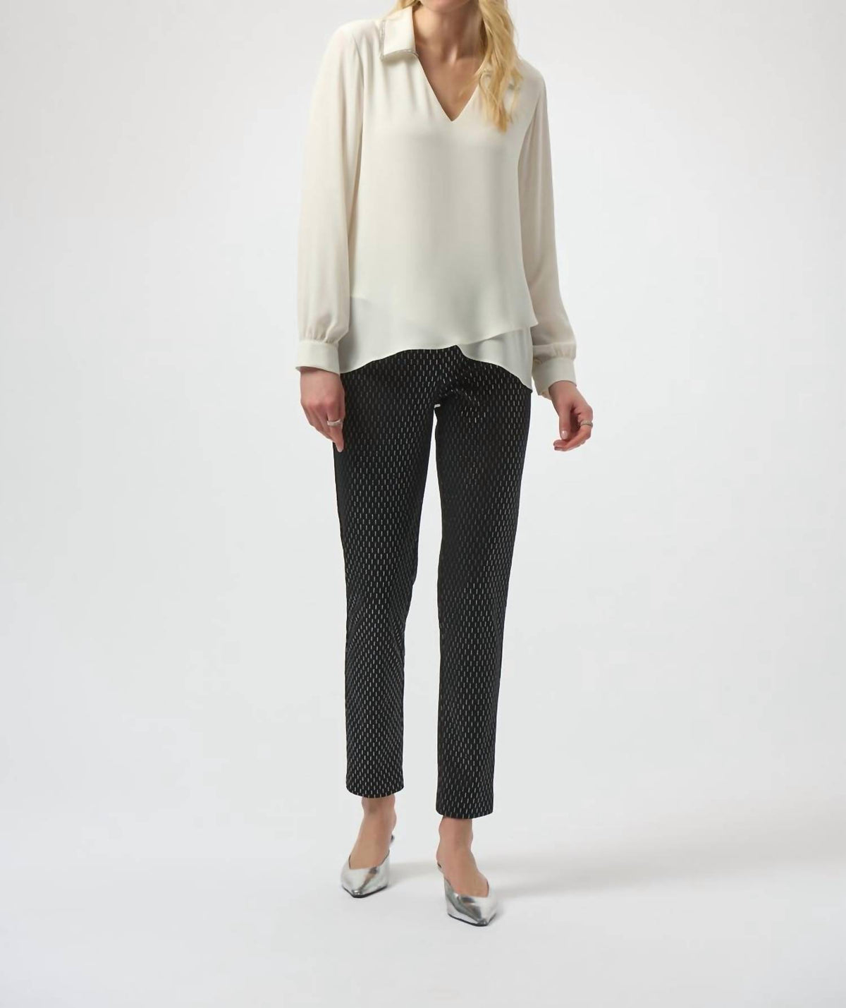 Joseph Ribkoff - Slim Formal Geometric Trousers