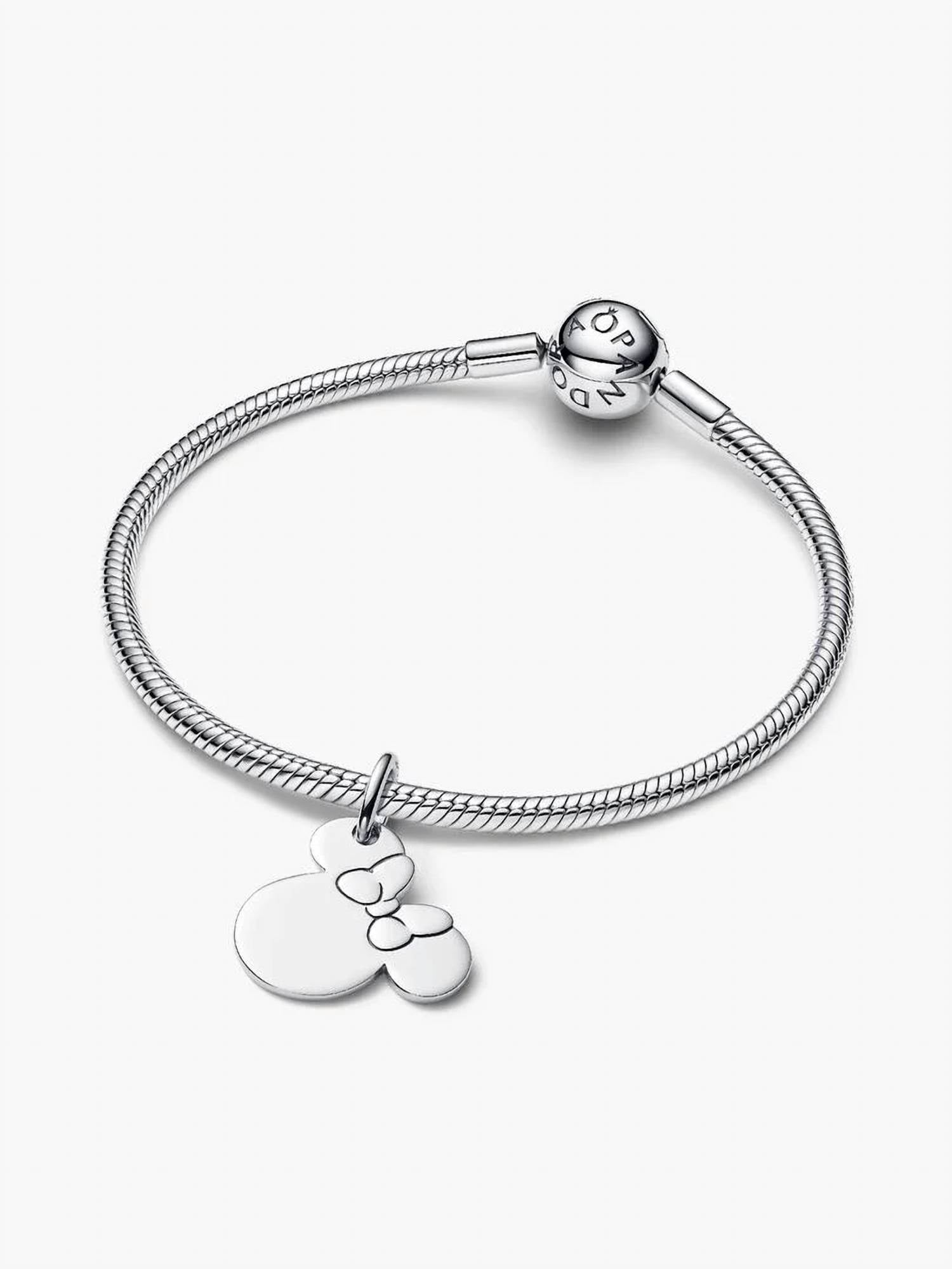 Pandora Disney Minnie Mouse Engravable Dangle Charm in silver - women's jewelry - view 4