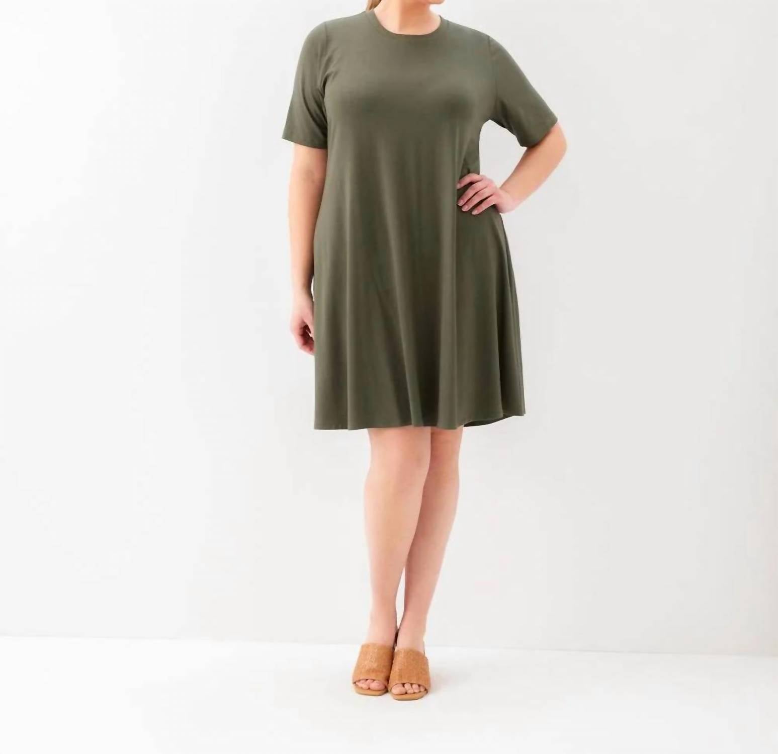 Karen Kane - Short Sleeve A-line Dress - Plus
