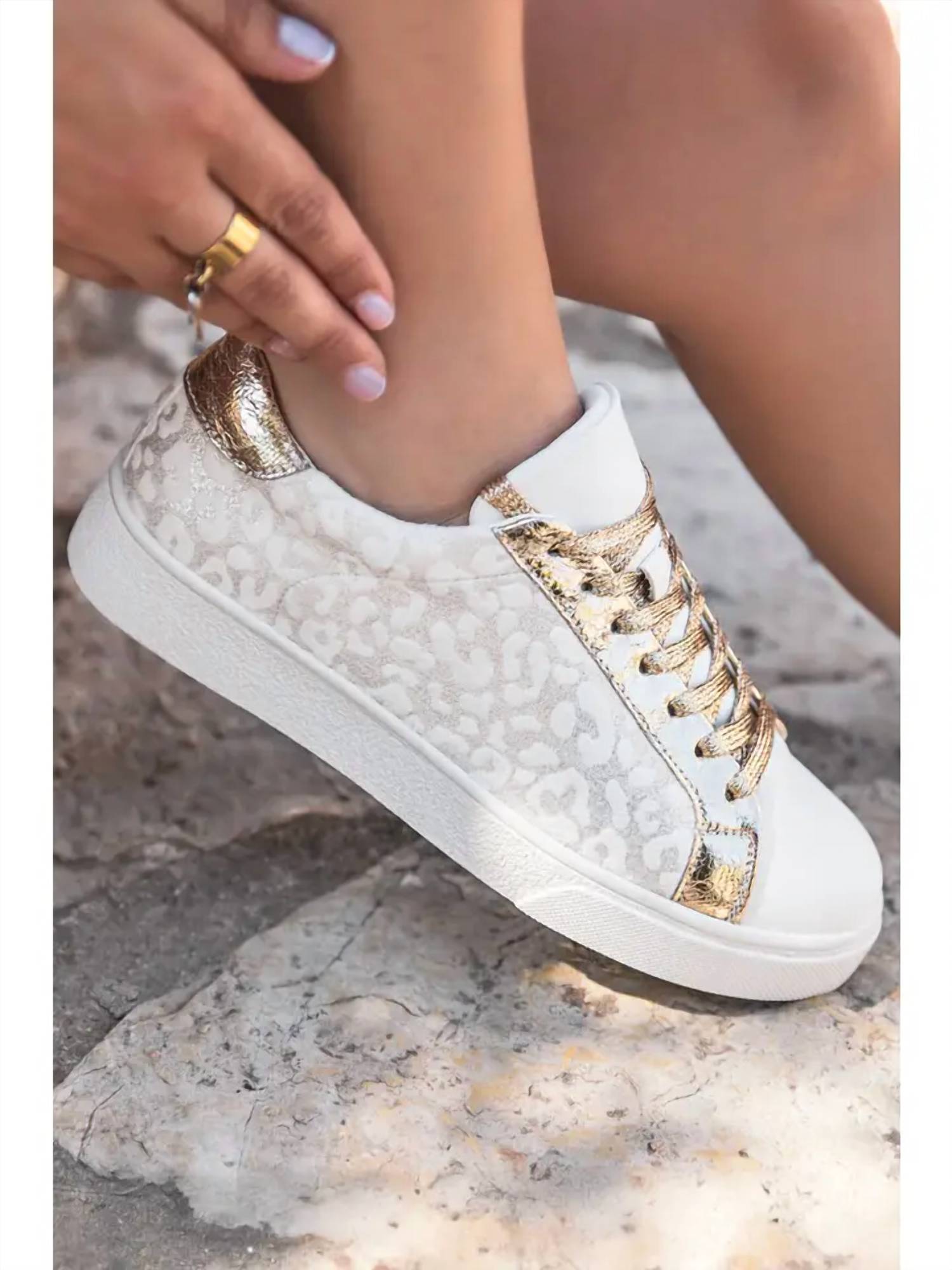 Little Daisy Closet - Women's Print Glitter Sneaker