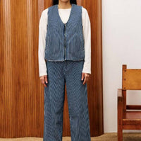 FRNCH Cymric Vest in blue jean - women's jacket - detail view