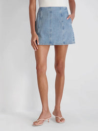 French Connection - 90s denim multi seam mini skirt
