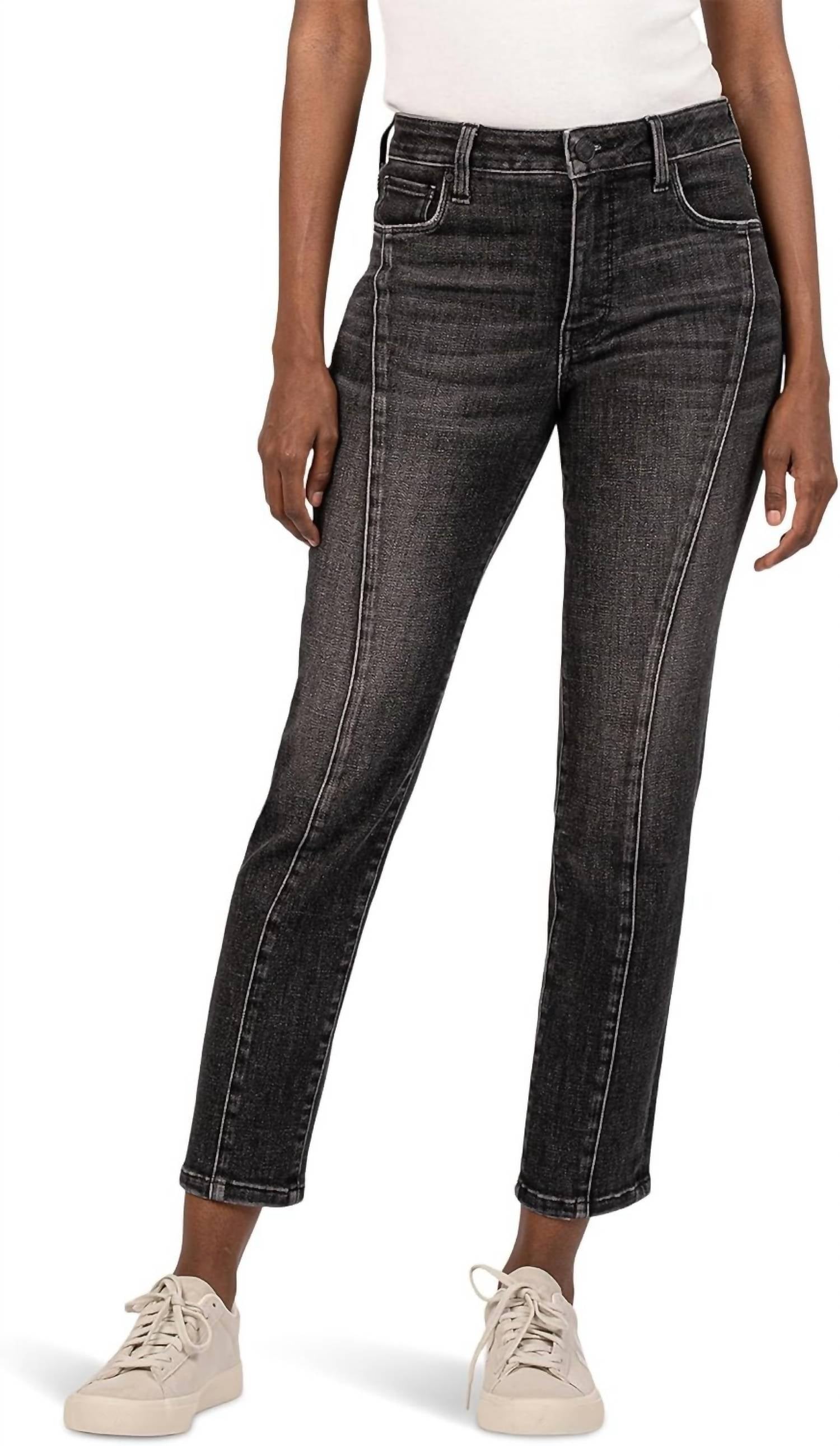 KUT FROM THE KLOTH Reese High Rise Ankle Straight Princess Jeans in create - women's jeans