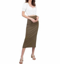 Free People Highlands Tube Midi Skirt in army - women's skirt