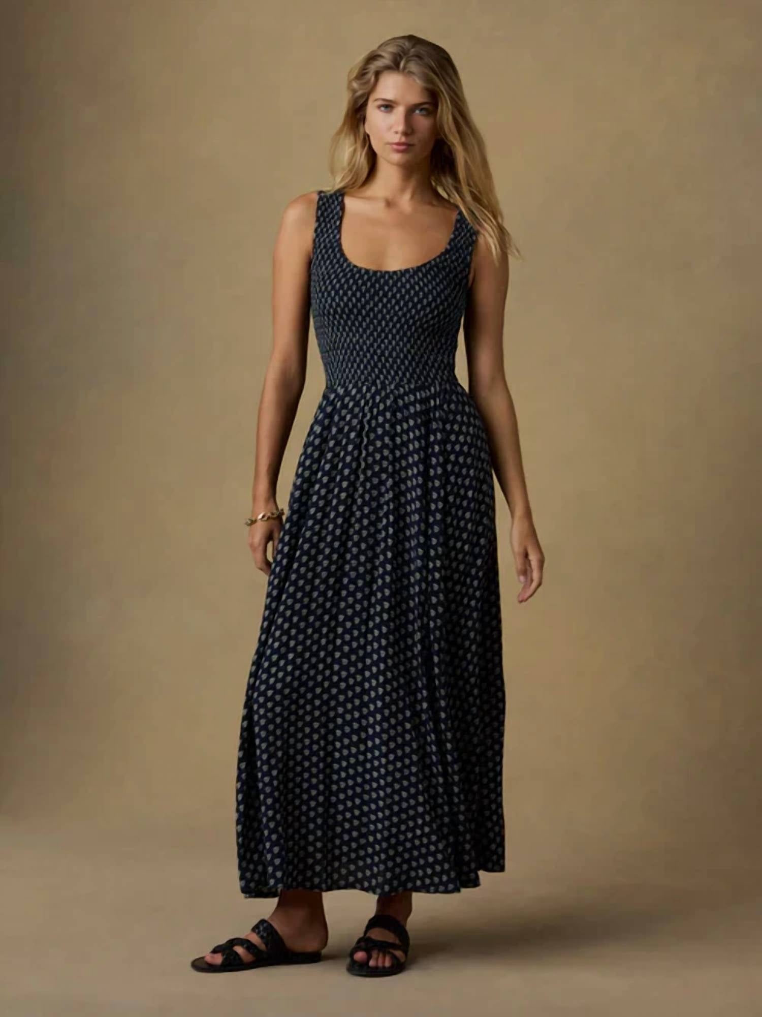 Faherty - Sophia Smocked Midi Dress