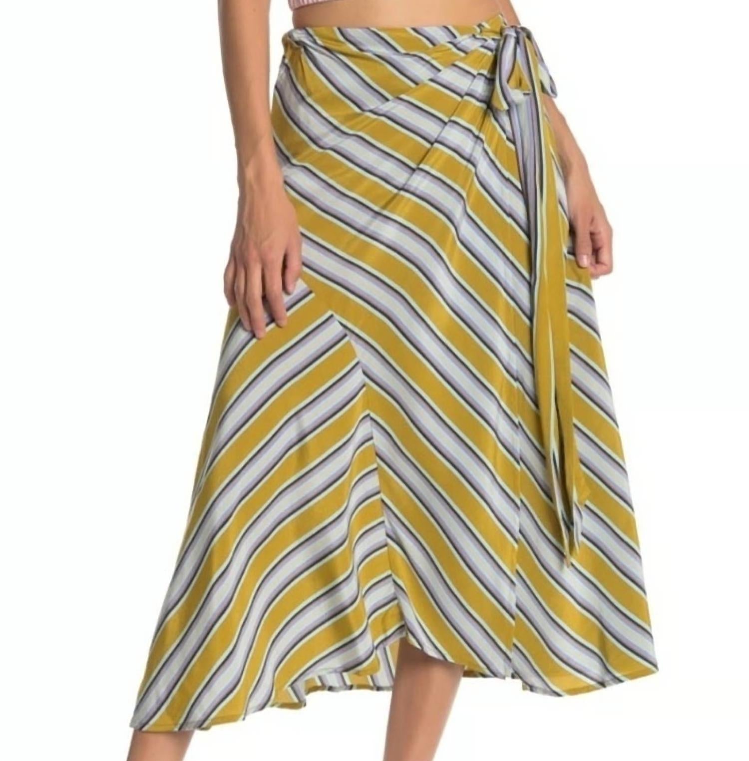 ASTR Teagan Skirt in moss stripe - women's skirt