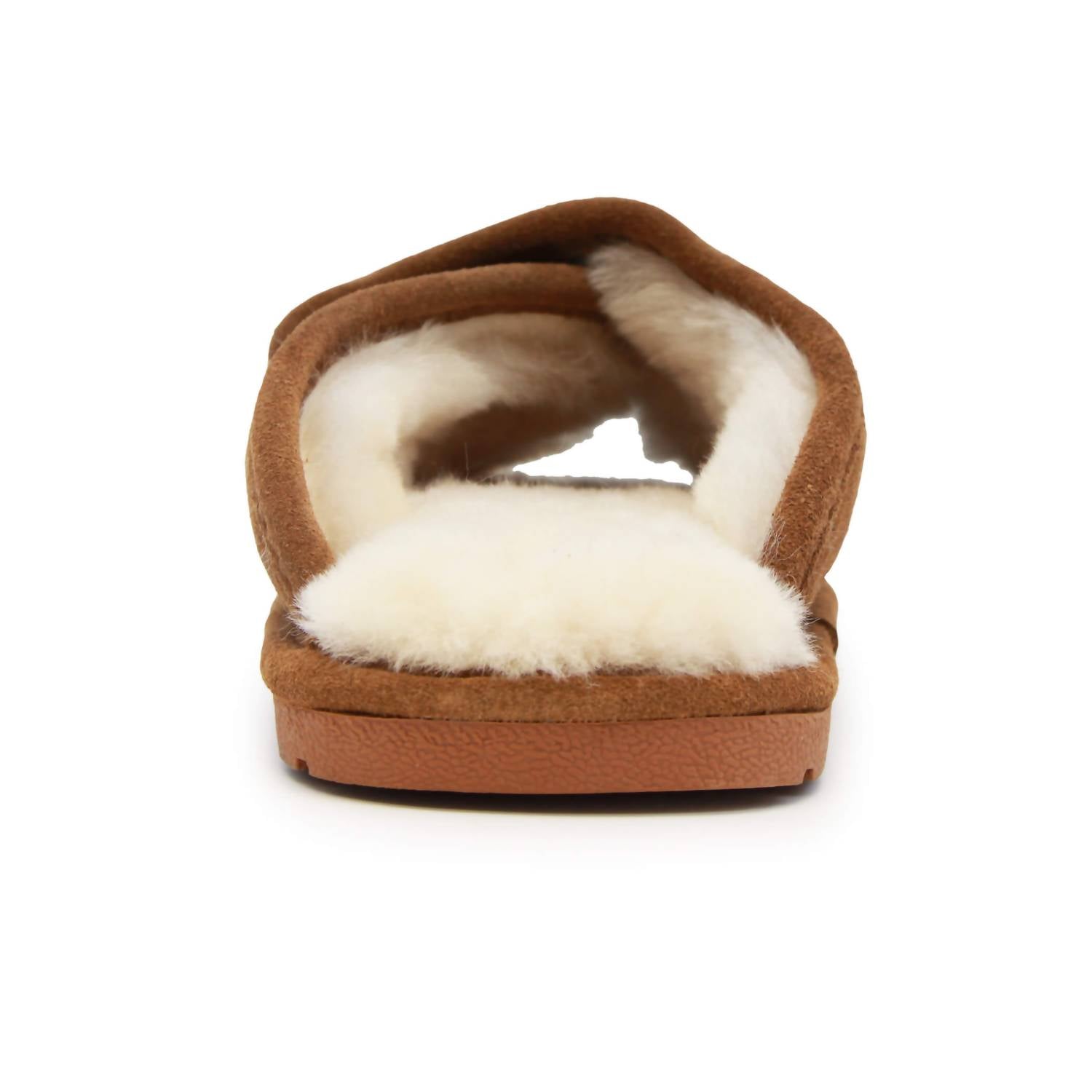Lamo Women's Premium Sheepskin Wrap Slide in chestnut - women's shoe - alternate view