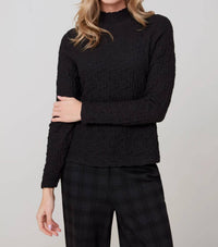 Renuar - Crinkle Mock Neck Top