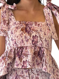 Aureum - Blooms Floral Tie-shoulder Set