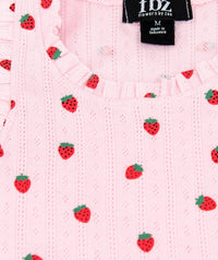 Flowers By Zoe - Strawberry Pointelle Ruffle Tank