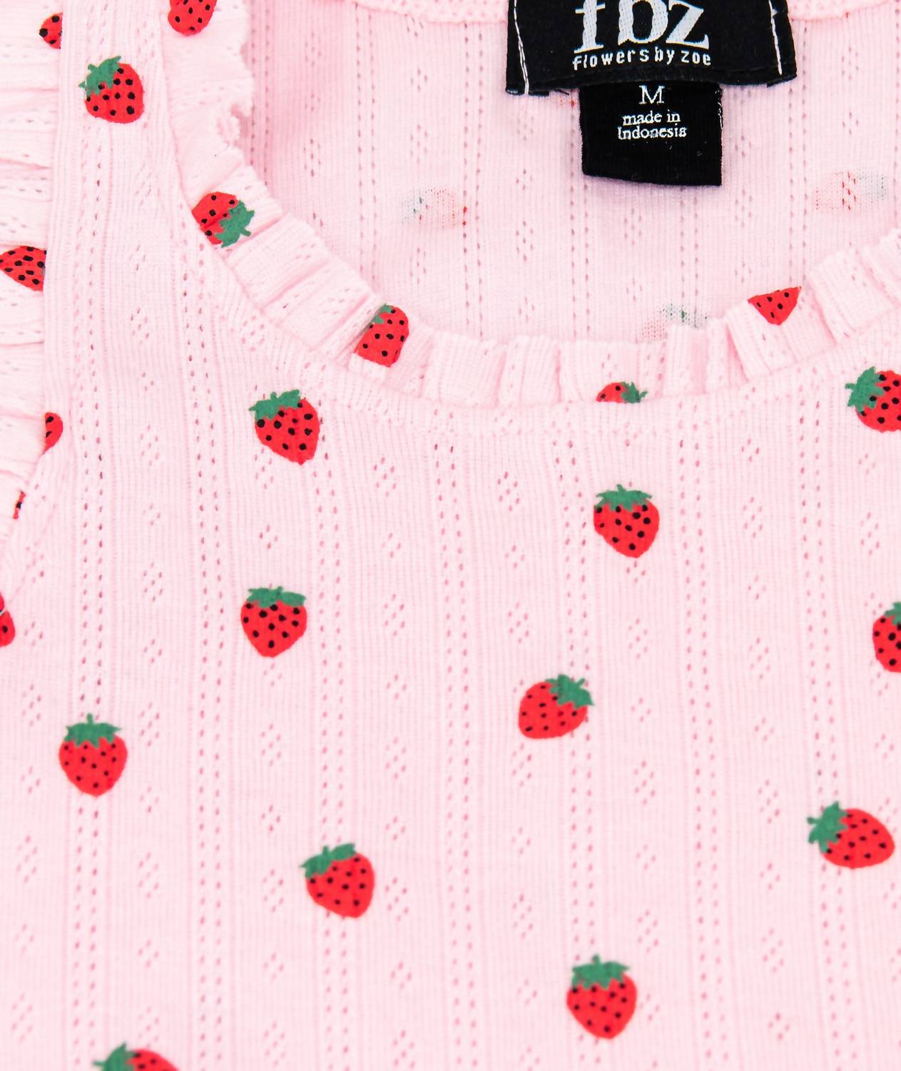 Flowers By Zoe - Strawberry Pointelle Ruffle Tank