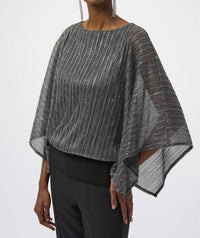 Joseph Ribkoff - Sequined Metallic Layered Top
