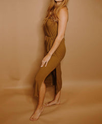 Endless Blu. - Ribbed Olive Dress