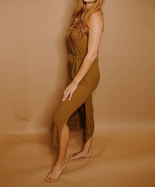 Endless Blu. - Ribbed Olive Dress