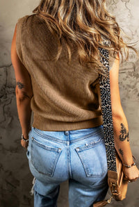Little Daisy Closet - V Neck Buttoned Front Sweater Vest