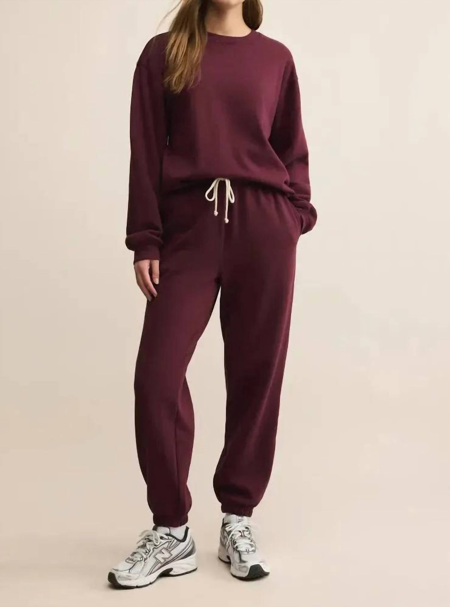 Z Supply Stadium Jogger Pant in merlot - women's pants