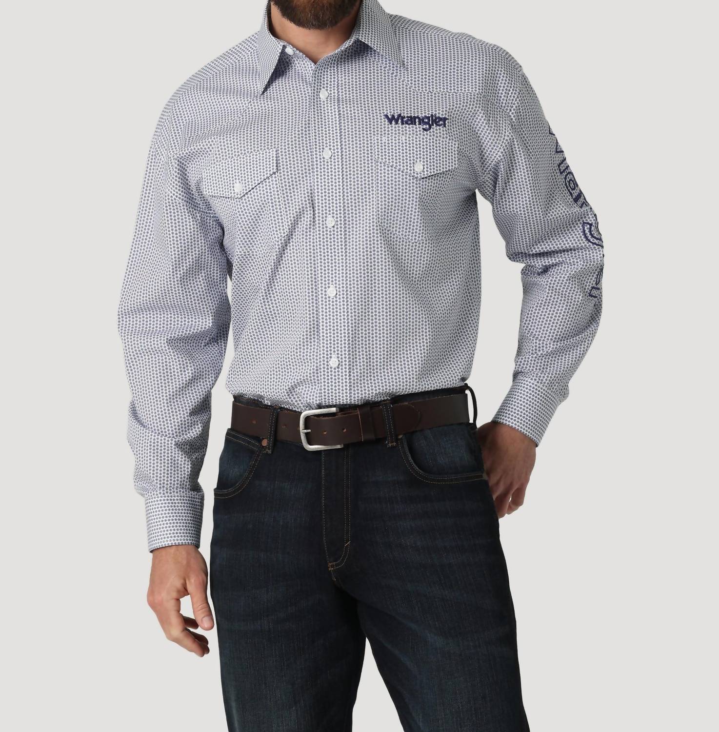Wrangler - Logo Long Sleeve Button Down Shirt