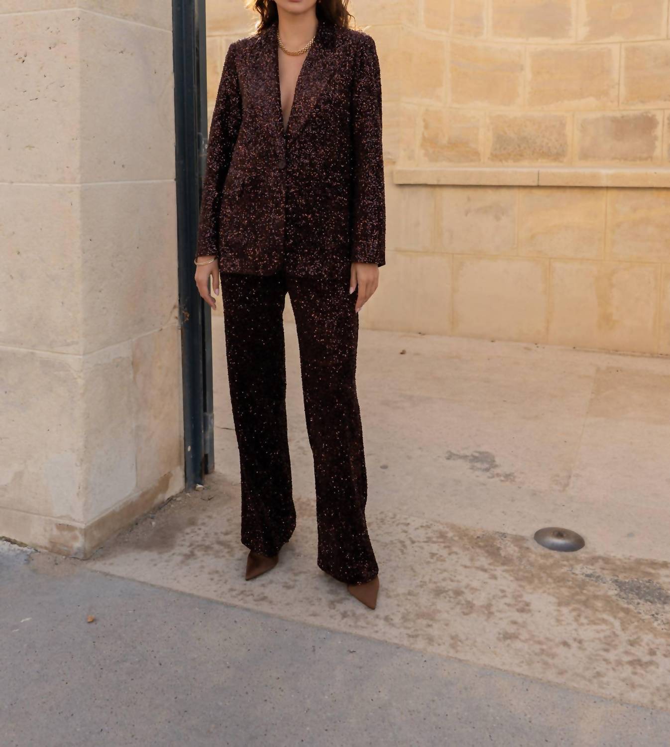 Attentif - Straight Cut Sequin Blazer