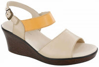 SAS Women's Heather Quarter Strap Wedge Sandal in cappuccino orange - women's sandal