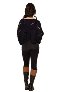Orchid Bloom - Cordelia Knitted Poncho Sweater
