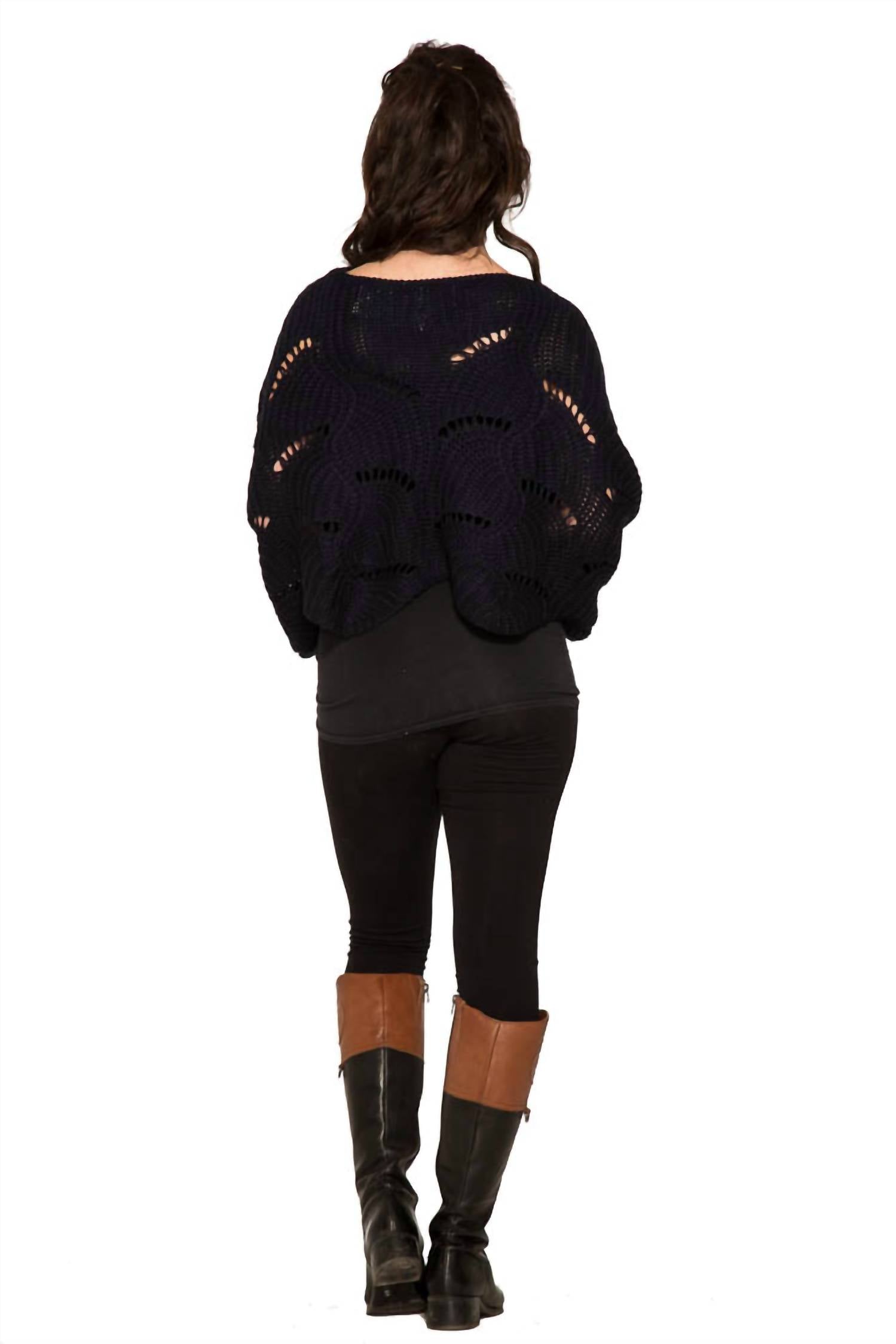 Orchid Bloom - Cordelia Knitted Poncho Sweater