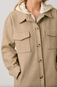Mystree - Twofer Hoodie Solid Coat