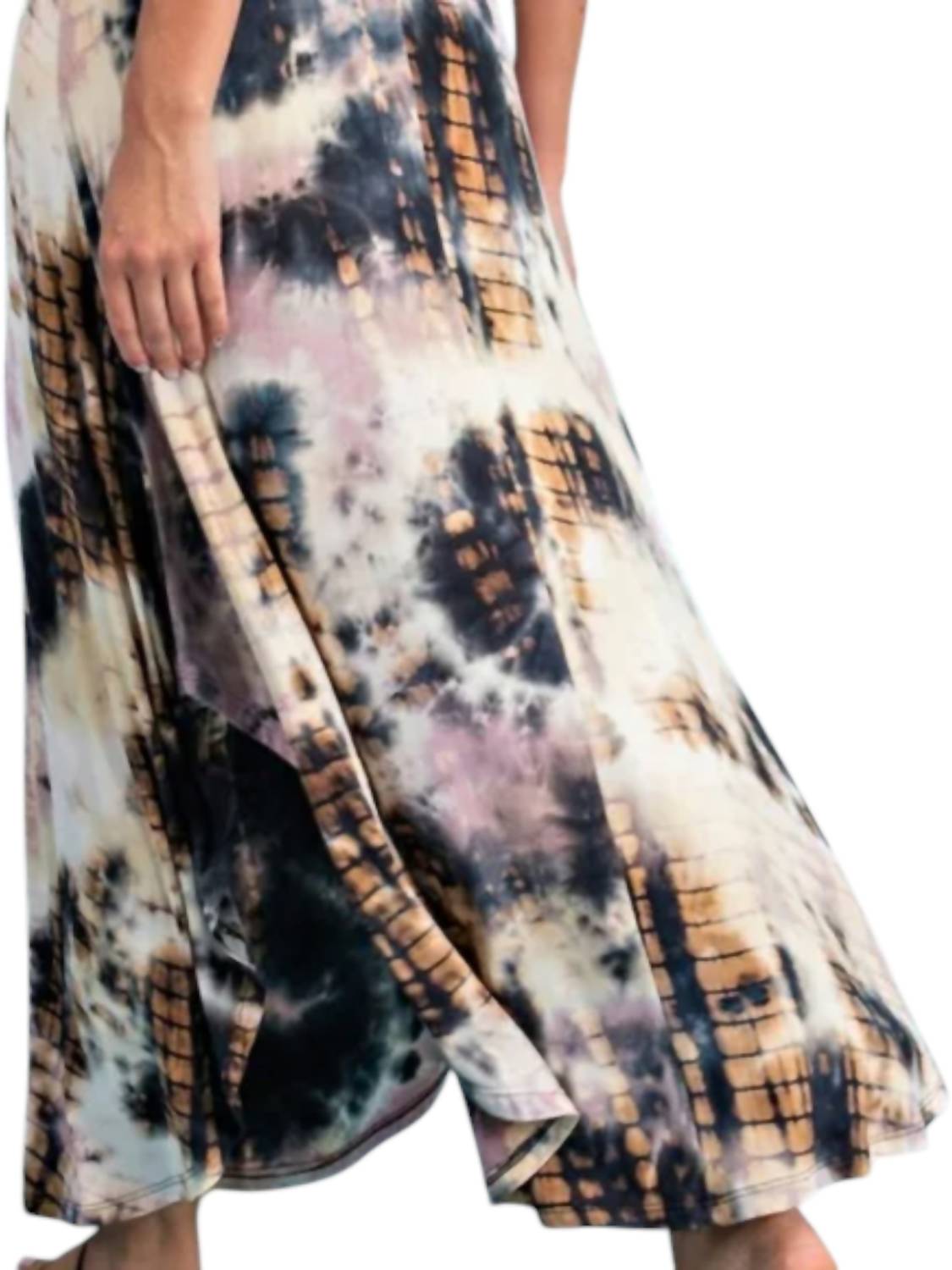 Eesome - Tie Dye Smocked Waistband Maxi Skirt