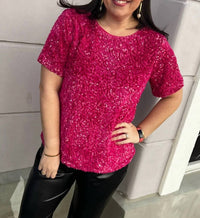 Jodifl - Sequins Textured Pop-color Top