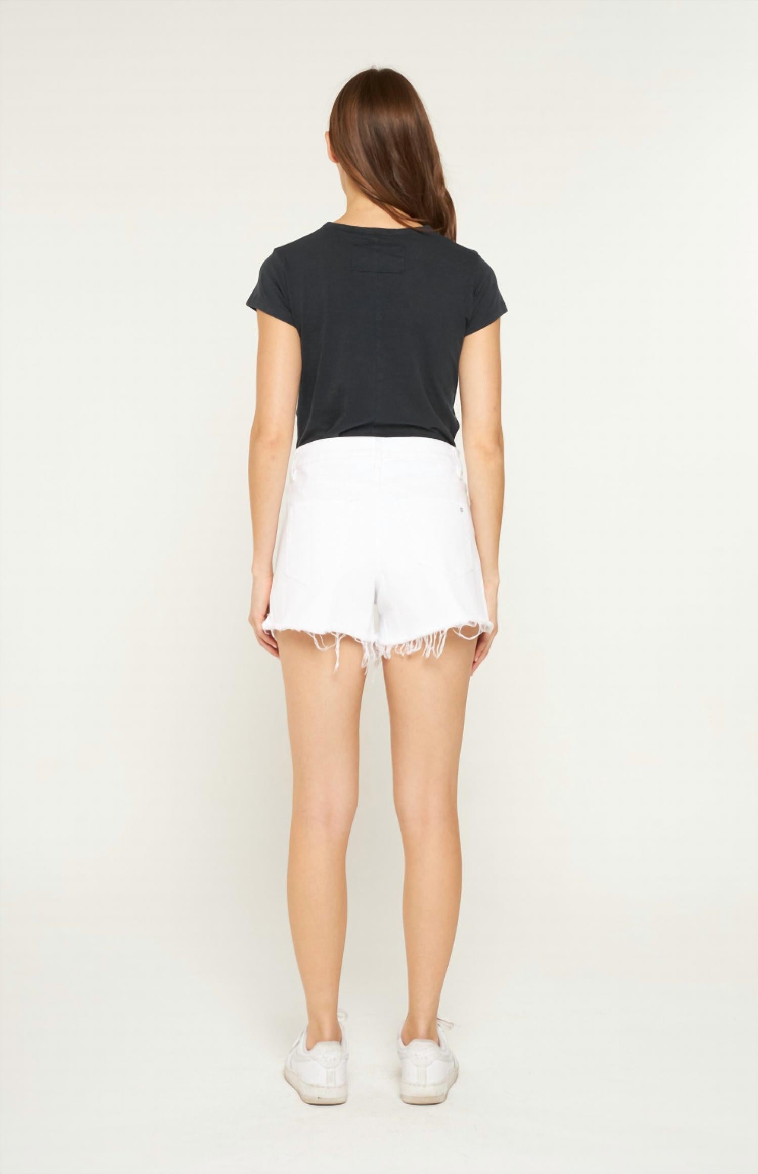 Mica Denim - Jenna High Rise Raw Hem Shorts